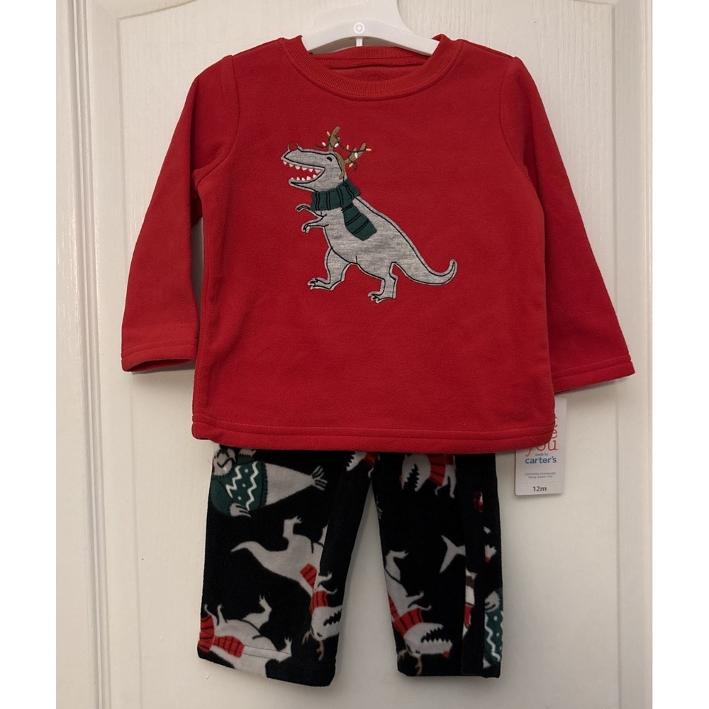 New Just One You‎ Carter's Boys Christmas Lounge Set. Dino, Walrus, Shark - 18M